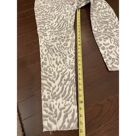 Democracy AbSolution Pants 12 White Gray Cheetah Animal Print High Rise Skinny - Picture 3 of 7